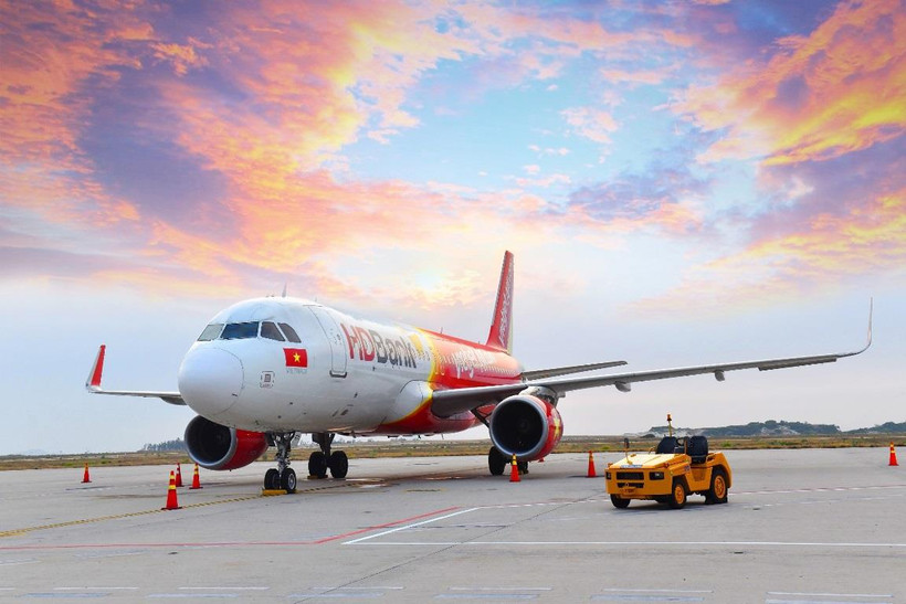 Máy bay của hãng hàng không Vietjet. (Ảnh: Mai Anh)