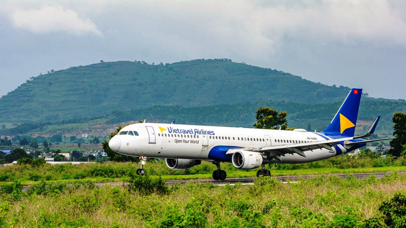 Máy bay của Hãng hàng không Vietravel Airlines. (Ảnh: PV/Vietnam+)