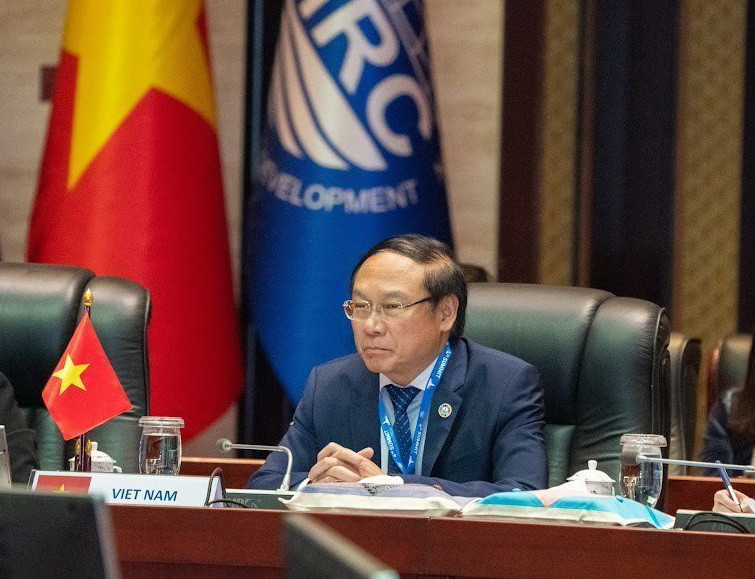 Thứ trưởng Bộ Tài nguyên và Môi trường Lê Công Thành. (Ảnh: Phạm Kiên/TTXVN)