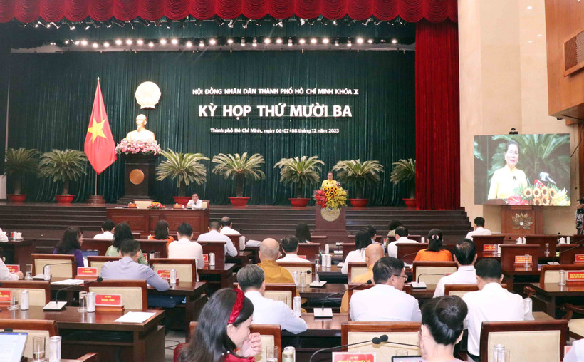 Bế mạc Kỳ họp thứ 13 Hội đồng Nhân dân Thành phố Hồ Chí Minh khóa X. (Ảnh: Xuân Khu/TTXVN)