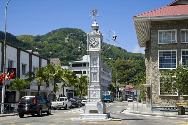Tháp đồng hồ Victoria ở Seychelles. (Nguồn: Wikipedia)