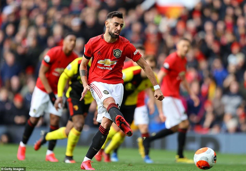 Bruno ghi bàn đầu tiên cho Manchester United.