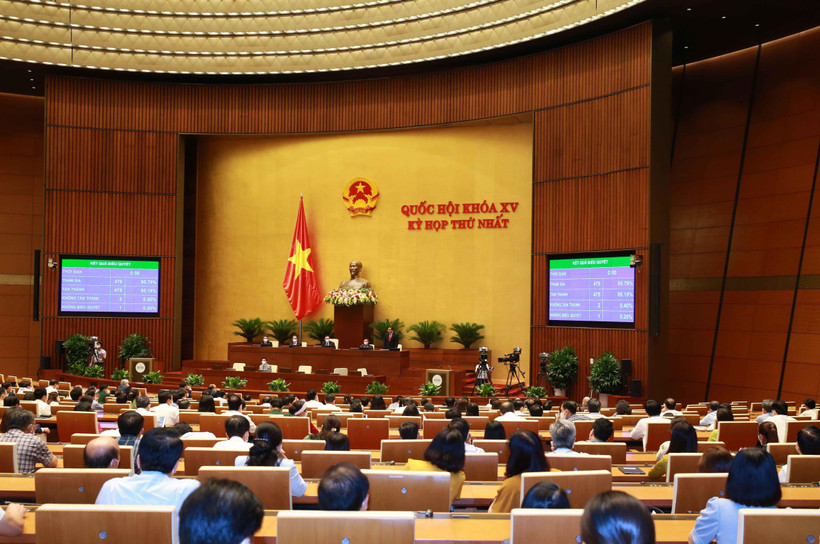 Toàn cảnh Kỳ họp thứ nhất Quốc hội khóa XV ngày 25/7. (Ảnh: Phương Hoa - TTXVN)