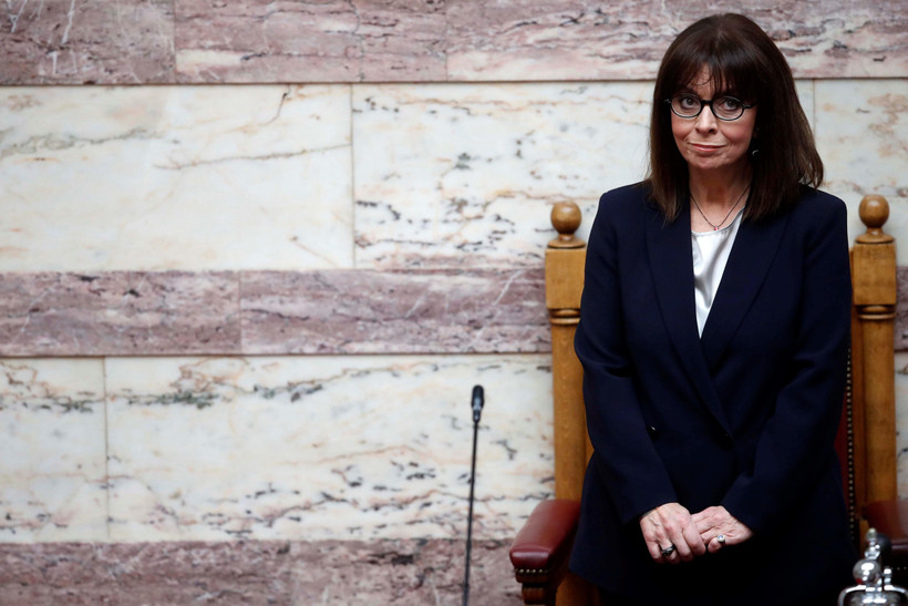 Bà Katerina Sakellaropoulou tại lễ tuyên thệ nhậm chức Tổng thống Hy Lạp trước Quốc hội ở Athens ngày 13/3/2020. (Ảnh: AFP/ TTXVN)