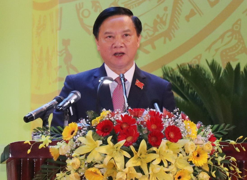 Đồng chí Nguyễn Khắc Định, Ủy viên Trung ương Đảng, tái đắc cử Bí thư Tỉnh ủy Khánh Hòa nhiệm kỳ 2020 - 2025. (Ảnh: Tiên Minh/TTXVN)