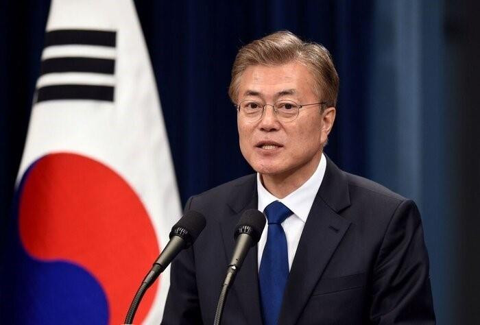 Tổng thống Hàn Quốc Moon Jae-in trong bài phát biểu tại Seoul. (Ảnh: IRNA/TTXVN)