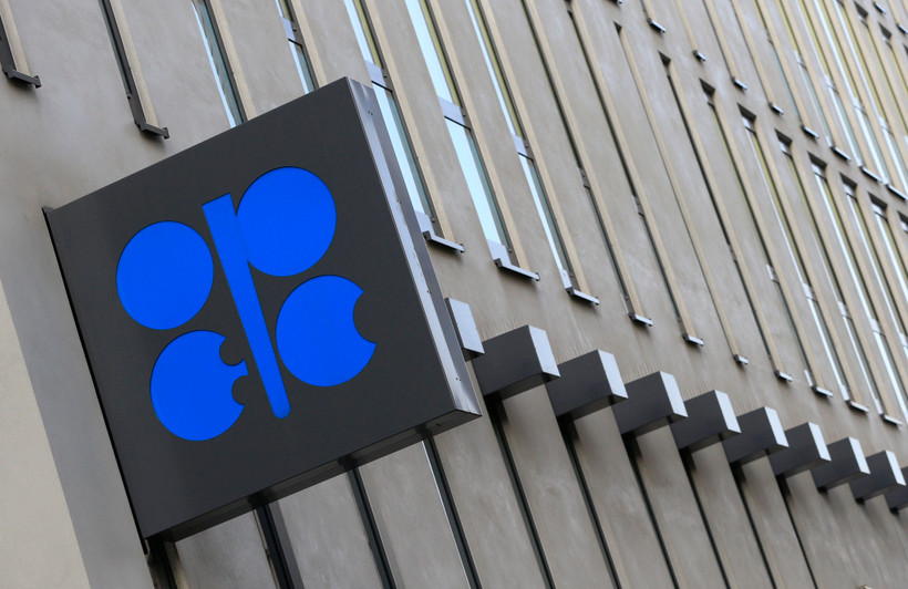 Biểu tượng Tổ chức Các nước xuất khẩu dầu mỏ (OPEC) tại trụ sở của tổ chức ở Vienna, Áo. (Ảnh: AFP/TTXVN)