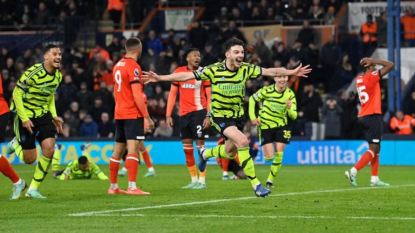 Declan Rice tỏa sáng mang chiến thắng về cho Arsenal. (Nguồn: Getty Images)