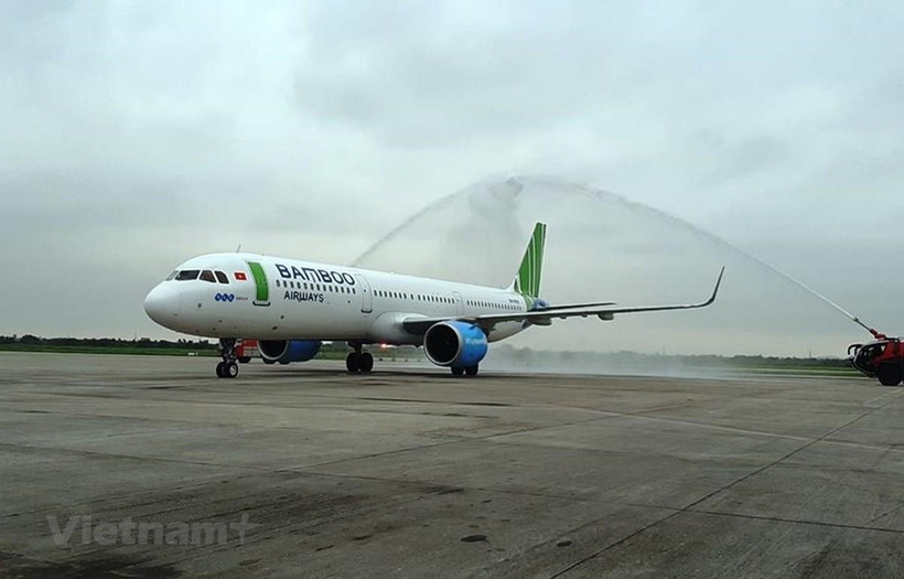 Máy bay của hãng hàng không Bamboo Airways. (Ảnh: Việt Hùng/Vietnam+)