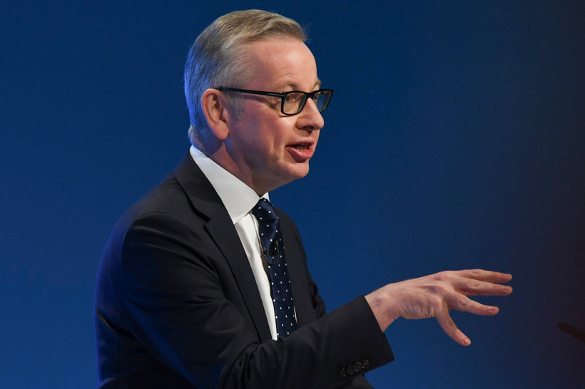 Bộ trưởng phụ trách điều phối kế hoạch Brexit không thỏa thuận Michael Gove phát biểu tại hội nghị thường niên của đảng Bảo thủ ở Manchester, Anh, ngày 29/9/2019. (Ảnh: AFP/TTXVN)