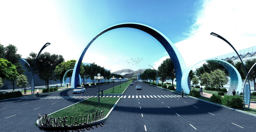 Cổng vào Khu Công nghệ cao thành phố Đà Nẵng. (Ảnh: TTXVN phát)