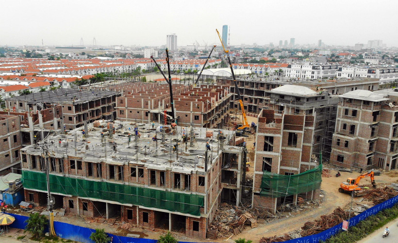 Khu nhà ở giá rẻ Pruksa do Công ty Cổ phần Đầu tư Dịch vụ tài chính Hoàng Huy đầu tư xây dựng tại xã An Đồng, huyện An Dương (thành phố Hải Phòng). (Ảnh: Danh Lam/TTXVN)