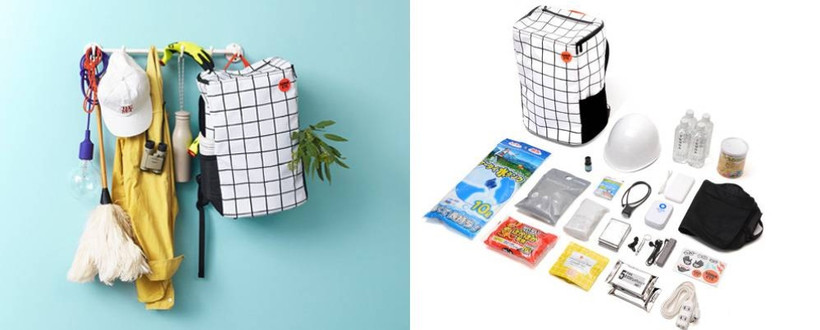 Túi khẩn cấp Sonaete trông giống như một chiếc ba lô thông thường nhưng chứa đầy đủ những vật dụng cần thiết cho tình huống thảm họa.(Nguồn: Japan Times)