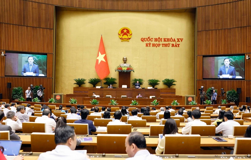 Quang cảnh phiên họp của Quốc hội sáng 24/5. (Ảnh: Doãn Tấn/TTXVN)
