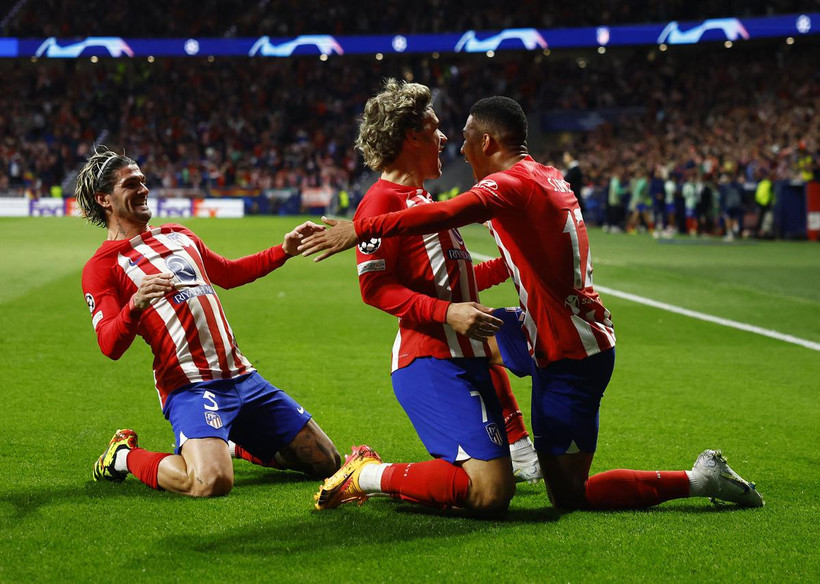 Niềm vui của các cầu thủ Atletico Madrid. (Nguồn: Getty Images)