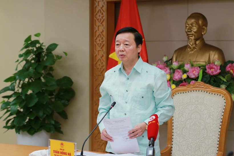 Phó Thủ tướng Trần Hồng Hà phát biểu chỉ đạo. (Ảnh: TTXVN phát)