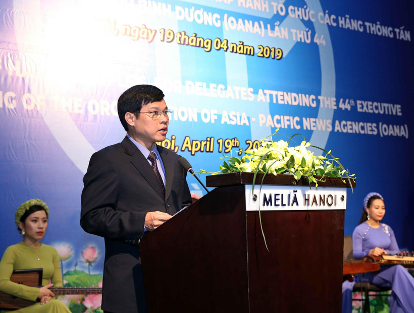 Phó Chủ tịch UBND Thành phố Hà Nội Ngô Văn Quý phát biểu chào mừng. (Ảnh: TTXVN)