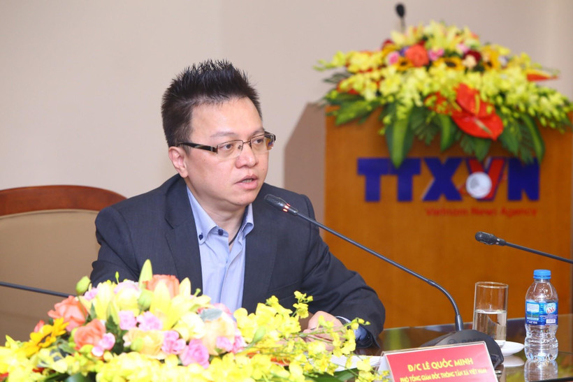 Phó Tổng giám đốc Thông tấn xã Việt Nam Lê Quốc Minh, Phó Trưởng Ban Chỉ đạo Giải thưởng toàn quốc về thông tin đối ngoại. (Ảnh: Minh Quyết/TTXVN)