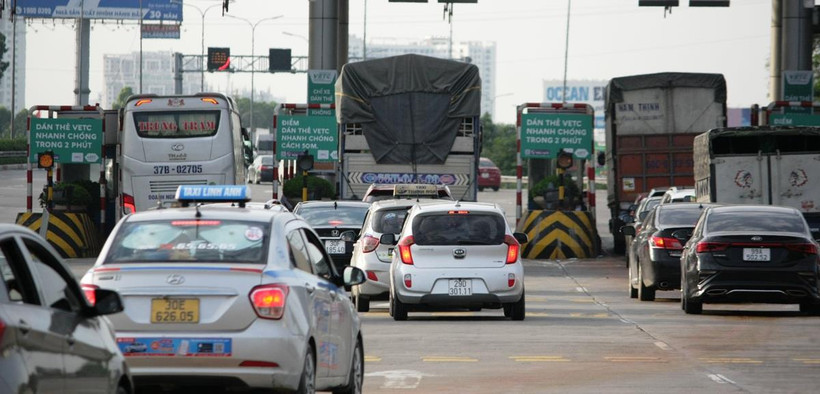 Tuyến đường cao tốc Pháp Vân-Cầu Giẽ đã được tiển khai dịch vụ thu phí tự động không dừng. (Ảnh: Việt Hùng/Vietnam+)
