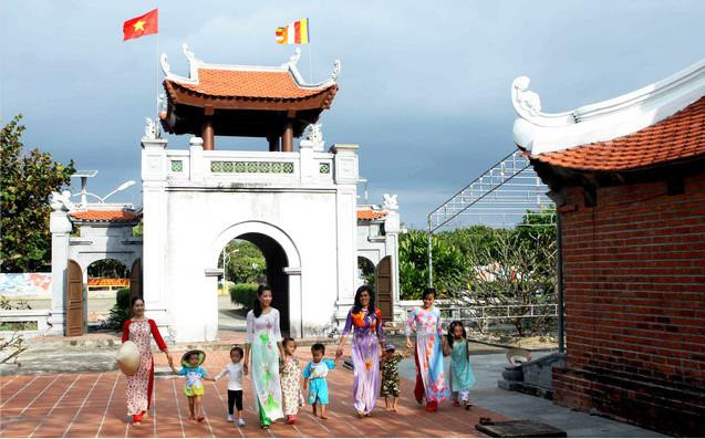 Chùa Trường Sa, quần đảo Trường Sa, Khánh Hòa. (Ảnh: TTXVN)