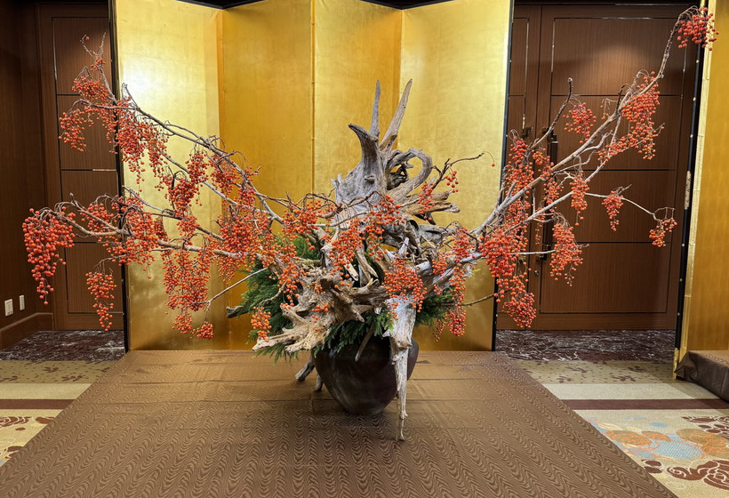 Một kiệt tác Ikebana tại Triển lãm. (Ảnh: TTXVN)