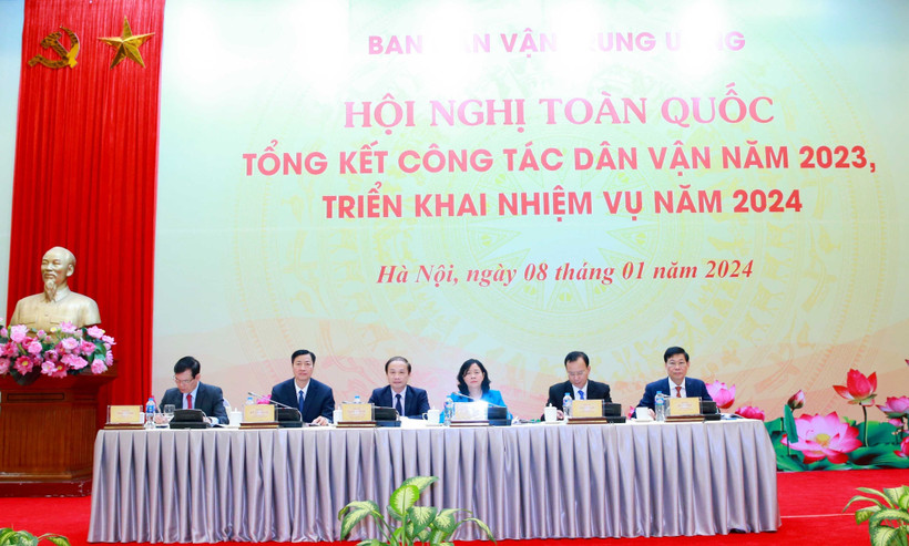 Lãnh đạo Ban Dân vận Trung ương điều hành hội nghị. (Ảnh: Phương Hoa/TTXVN)