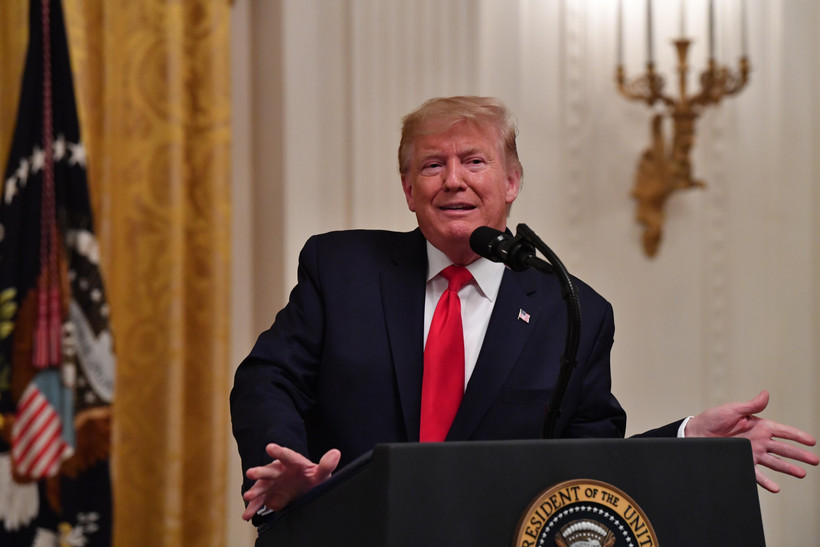 Tổng thống Mỹ Donald Trump phát biểu tại Washington, DC. (Ảnh: AFP/TTXVN)