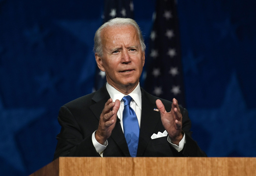 Cựu Phó Tổng thống Joe Biden phát biểu tại Wilmington, Delaware, Mỹ, ngày 20/8/2020. (Ảnh: AFP/TTXVN)
