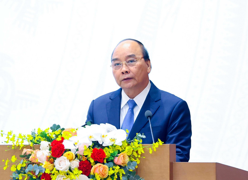 Thủ tướng Nguyễn Xuân Phúc phát biểu kết luận. (Ảnh: Thống Nhất/TTXVN)