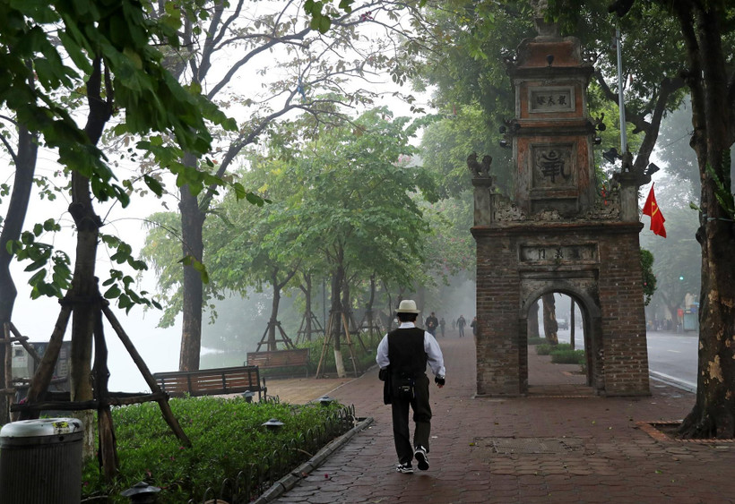 Khu vực quanh Hồ Gươm. (Ảnh: Ngọc Hà/TTXVN)