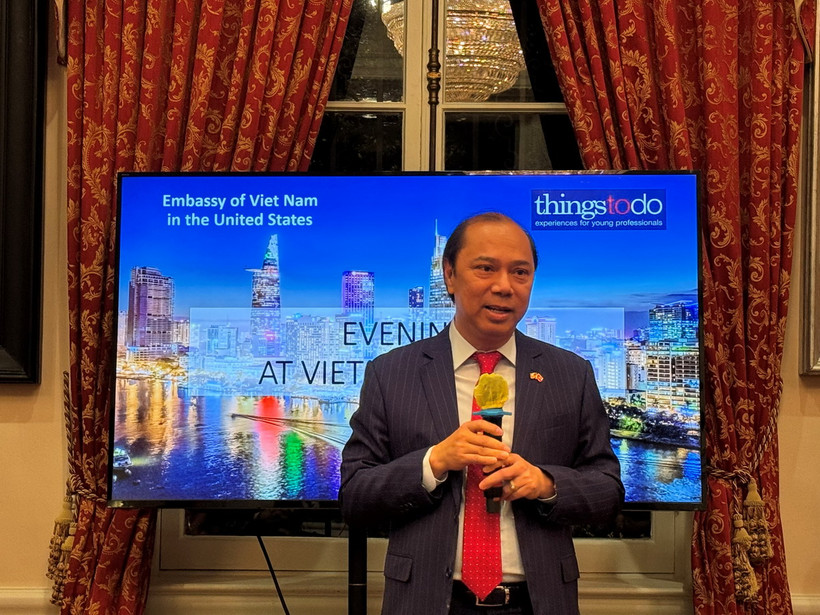 Đại sứ Nguyễn Quốc Dũng phát biểu. (Ảnh: Kiều Trang/Vietnam+)