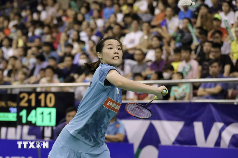 Tay vợt Nguyễn Thùy Linh. (Ảnh: TTXVN)