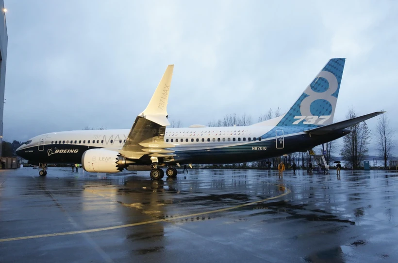 Máy bay Boeing 737 MAX tại nhà máy ở Renton, Washington, Mỹ. (Ảnh: AFP/TTXVN)