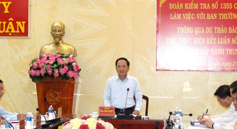 Ông Trịnh Văn Quyết phát biểu tại buổi làm việc. (Ảnh: Hồng Hiếu/TTXVN)