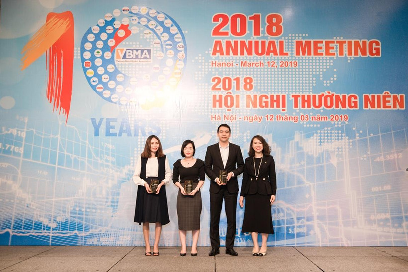 Hiệp hội Trái phiếu Việt Nam tổ chức trao giải VBMA Best Bond Award 2018, ngày 12/3. (Ảnh: BTC/Vietnam+)