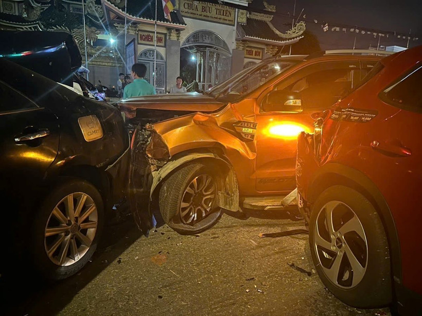 Hiện trường vụ tai nạn. (Ảnh: TTXVN phát)