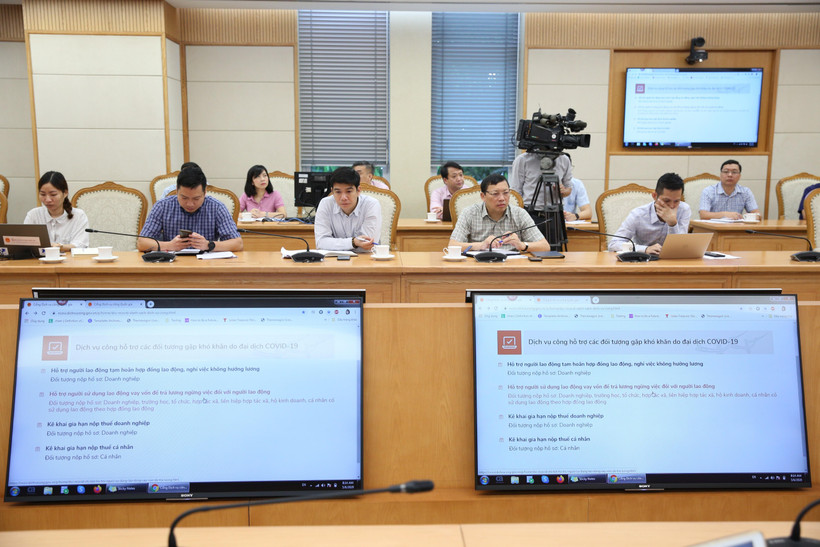 Trang thông tin hướng dẫn nộp thuế cá nhân và doanh nghiệp trên Cổng dịch vụ công Quốc gia. (Ảnh: Dương Giang/TTXVN)