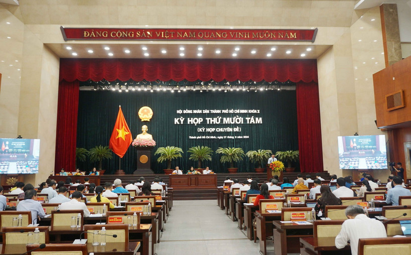 Kỳ họp thứ 18 Hội đồng Nhân dân Thành phố Hồ Chí Minh khóa X. (Ảnh: Thu Hoài/TTXVN)