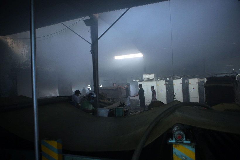 Hiện trường vụ cháy. (Ảnh: Trần Lê Lâm/TTXVN)