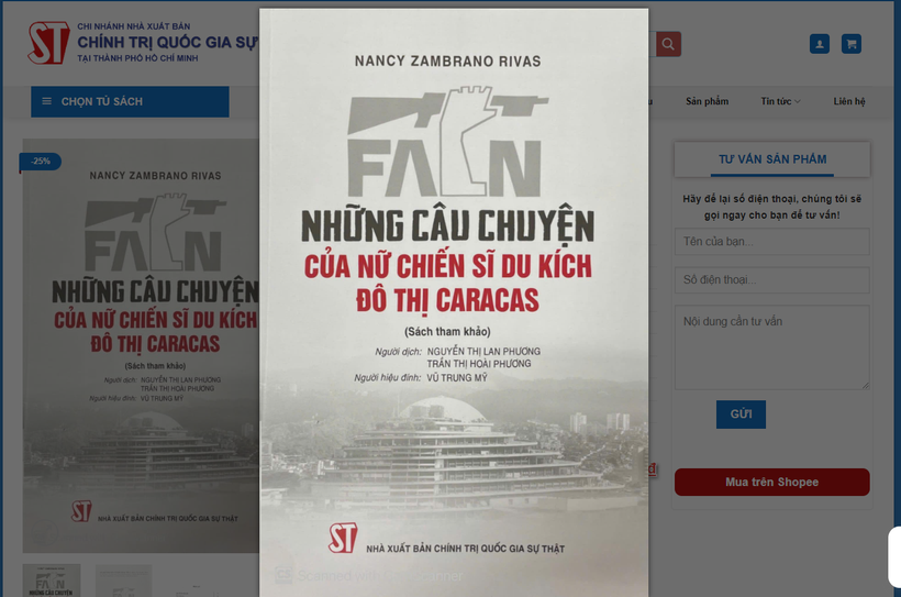 Cuốn sách “Những câu chuyện của nữ chiến sỹ du kích đô thị Caracas”​. (Nguồn: Nhà xuất bản Chính trị Quốc gia Sự thật)