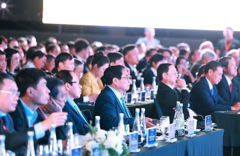 Thủ tướng Phạm Minh Chính dự Ngày hội Khởi nghiệp đổi mới sáng tạo Quốc gia 2024. (Ảnh: Dương Giang/TTXVN)