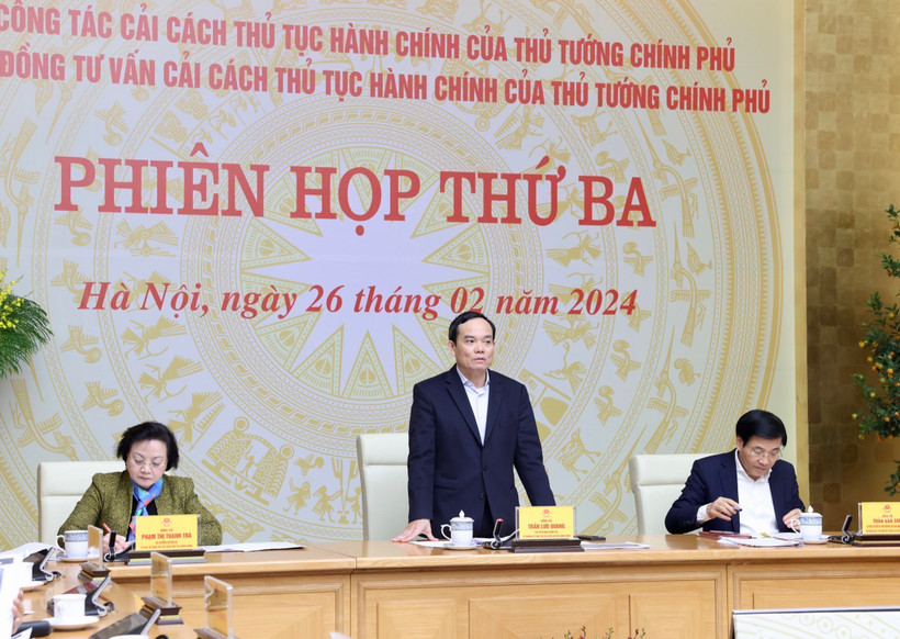 Phó Thủ tướng Trần Lưu Quang chủ trì phiên họp. (Ảnh: Lâm Khánh/TTXVN)