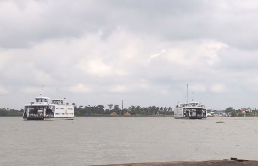 Dự án cầu Đình Khao bắc qua sông Cổ Chiên sẽ có chiều dài hơn 4km, vận tốc thiết kế 80km/h. (Ảnh: Lê Thúy Hằng/TTXVN)