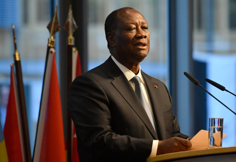 Tổng thống Côte d'Ivoire Alassane Ouattara phát biểu tại một hội nghị ở Berlin, Đức, ngày 19/11/2019. (Ảnh: AFP/TTXVN)