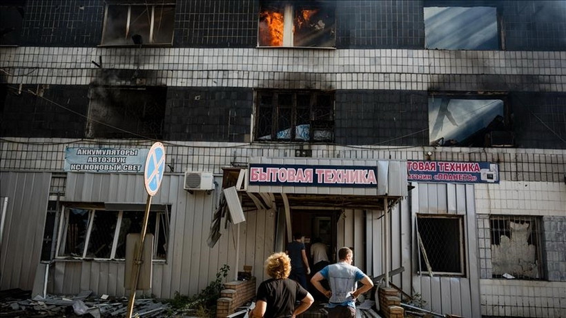 Hậu quả của một cuộc không kích ở Donetsk Oblast của Ukraine. (Ảnh: AA)