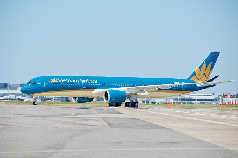 Máy bay Airbus A350 của Vietnam Airlines. (Ảnh: Anh Tuấn/Vietnam+)