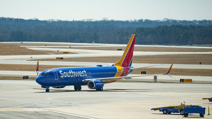 Máy bay Boeing 737 của hãng hàng không Southwest Airlines tại sân bay quốc tế Baltimore Washington, Mỹ. (Ảnh: AFP/TTXVN)