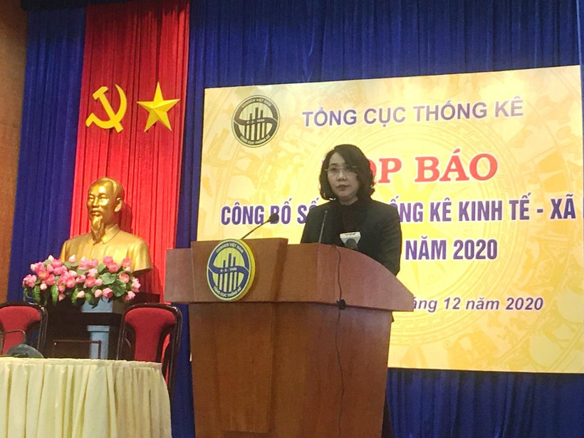 Họp báo công bố thống kê kinh tế-xã hội quý 4 và cả năm 2020, ngày 27/12. (Ảnh: Vietnam+)