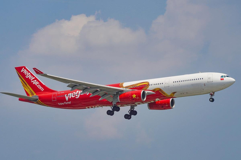Máy bay của hãng hàng không Vietjet Air. (Ảnh: CTV/Vietnam+)