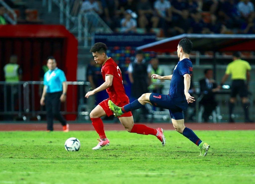 Việt Nam quyết đánh bại Thái Lan để xây chắc ngôi đầu. (Ảnh: Trọng Đạt/TTXVN)